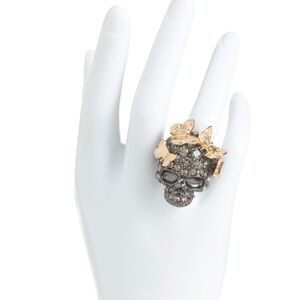 BETSEY JOHNSON BUTTERFLY SKULL COCKTAIL RING - NWT